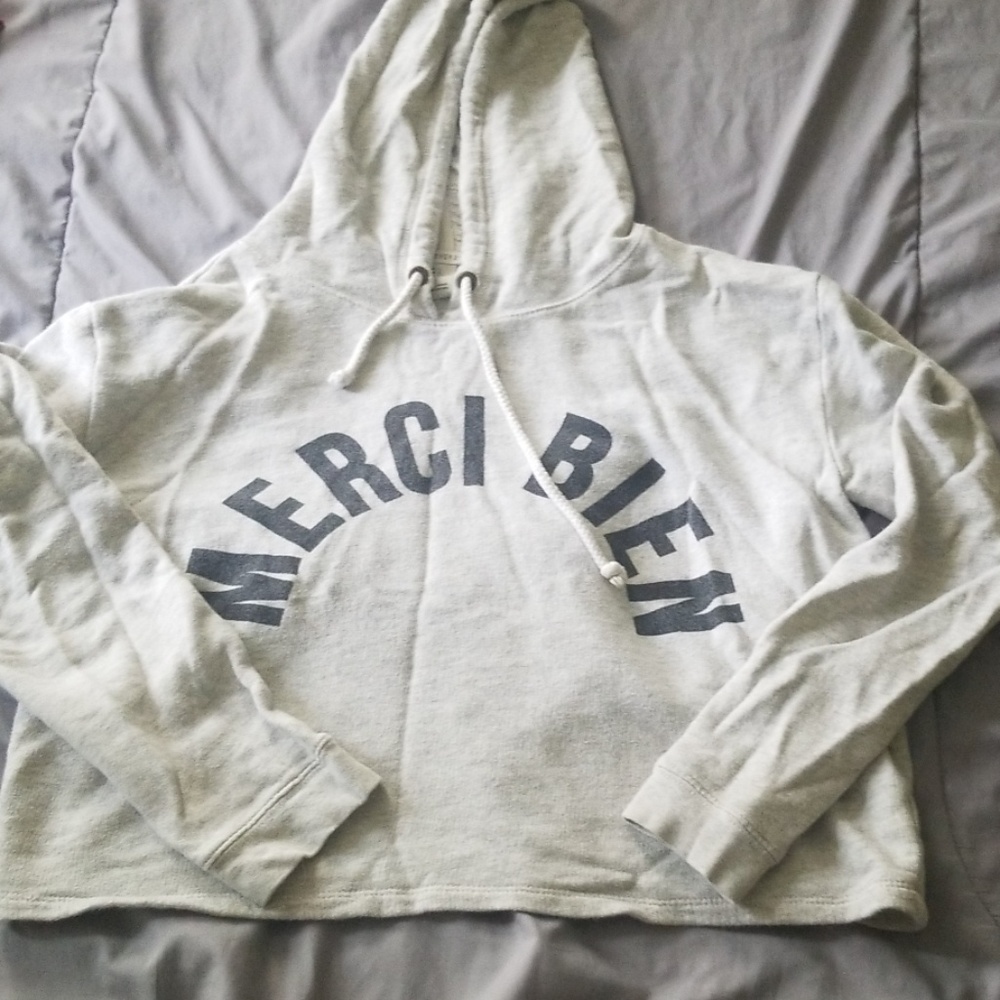 Cropped Light Grey Hoodie